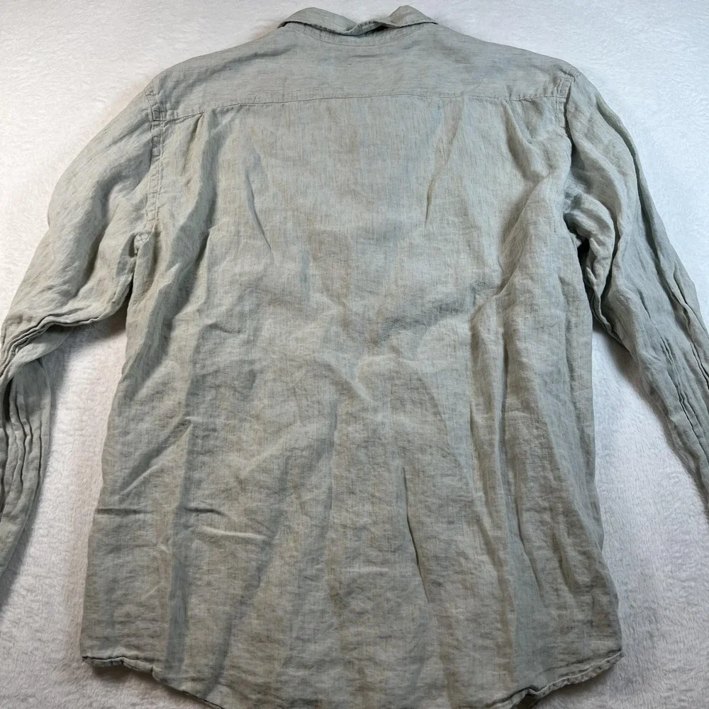 Rodd‎ & Gunn Shirt Mens 3XL Beige Italian Linen Long Sleeve Button Up Casual